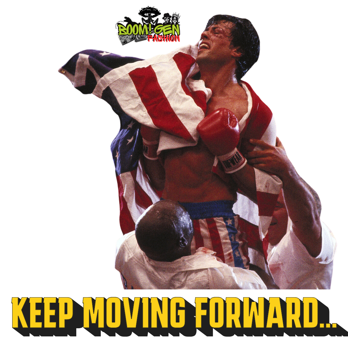 The Ultimate Underdog: Classic Rocky IV "Keep Moving Forward" Vintage Tee