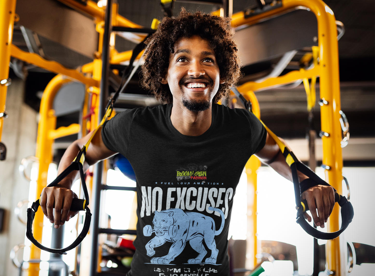 'No Excuses' Panther T-Shirt | Retro Gym Motivation & Fitness Tee