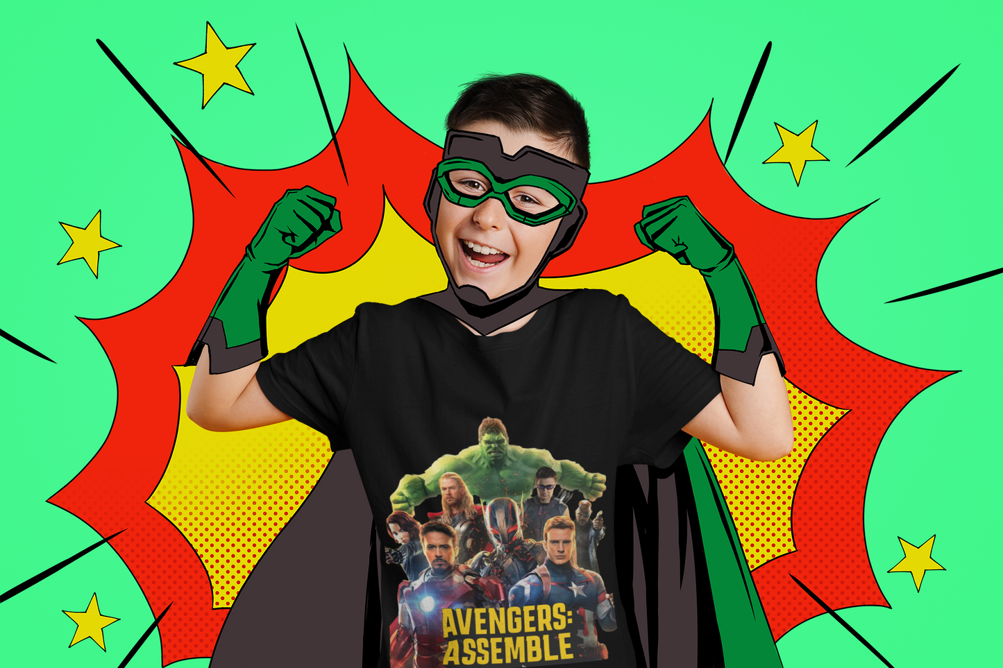 Avengers Assemble — Retro Team Collage Graphic Tee