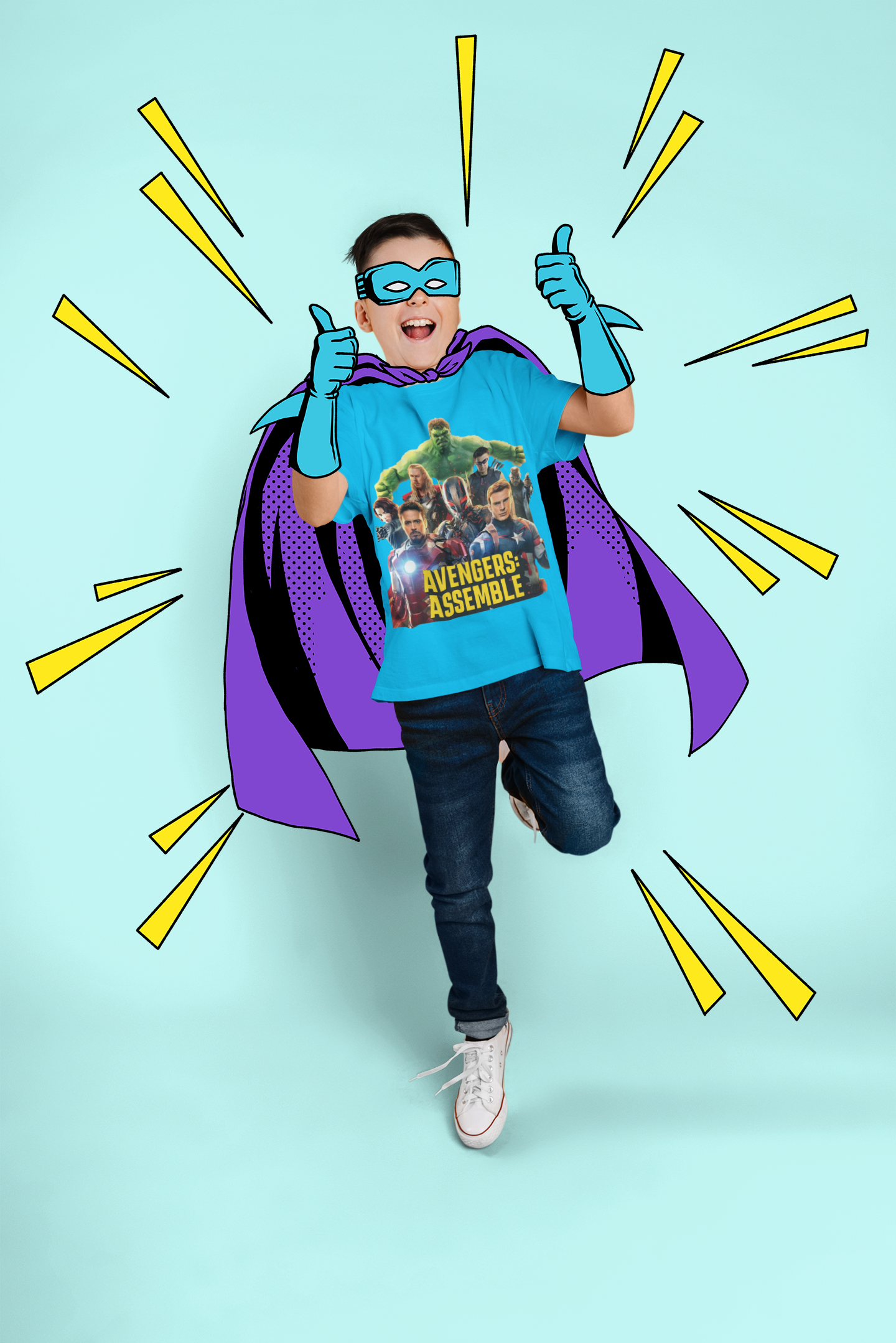 Avengers Assemble — Retro Team Collage Graphic Tee