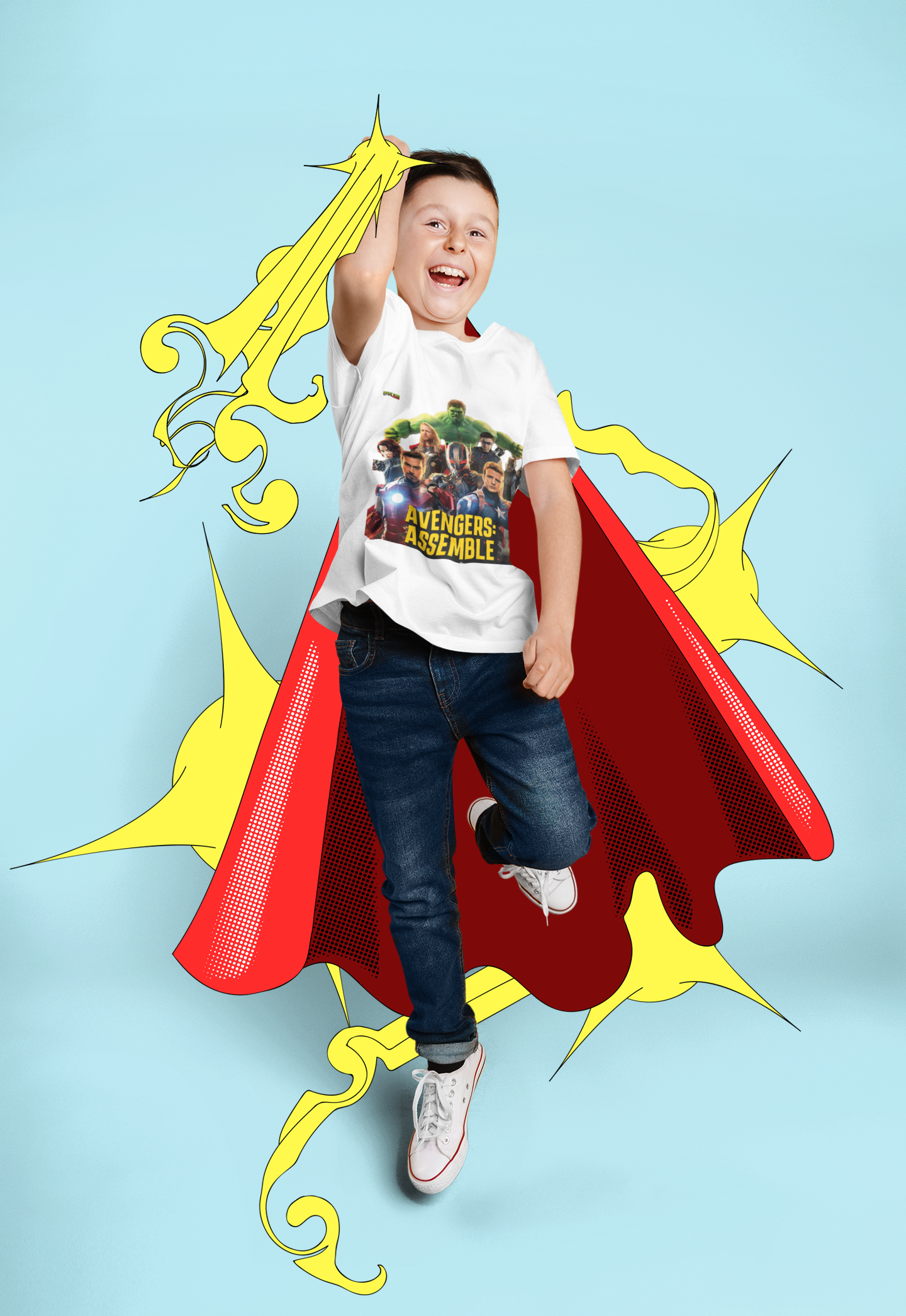 Avengers Assemble — Retro Team Collage Graphic Tee