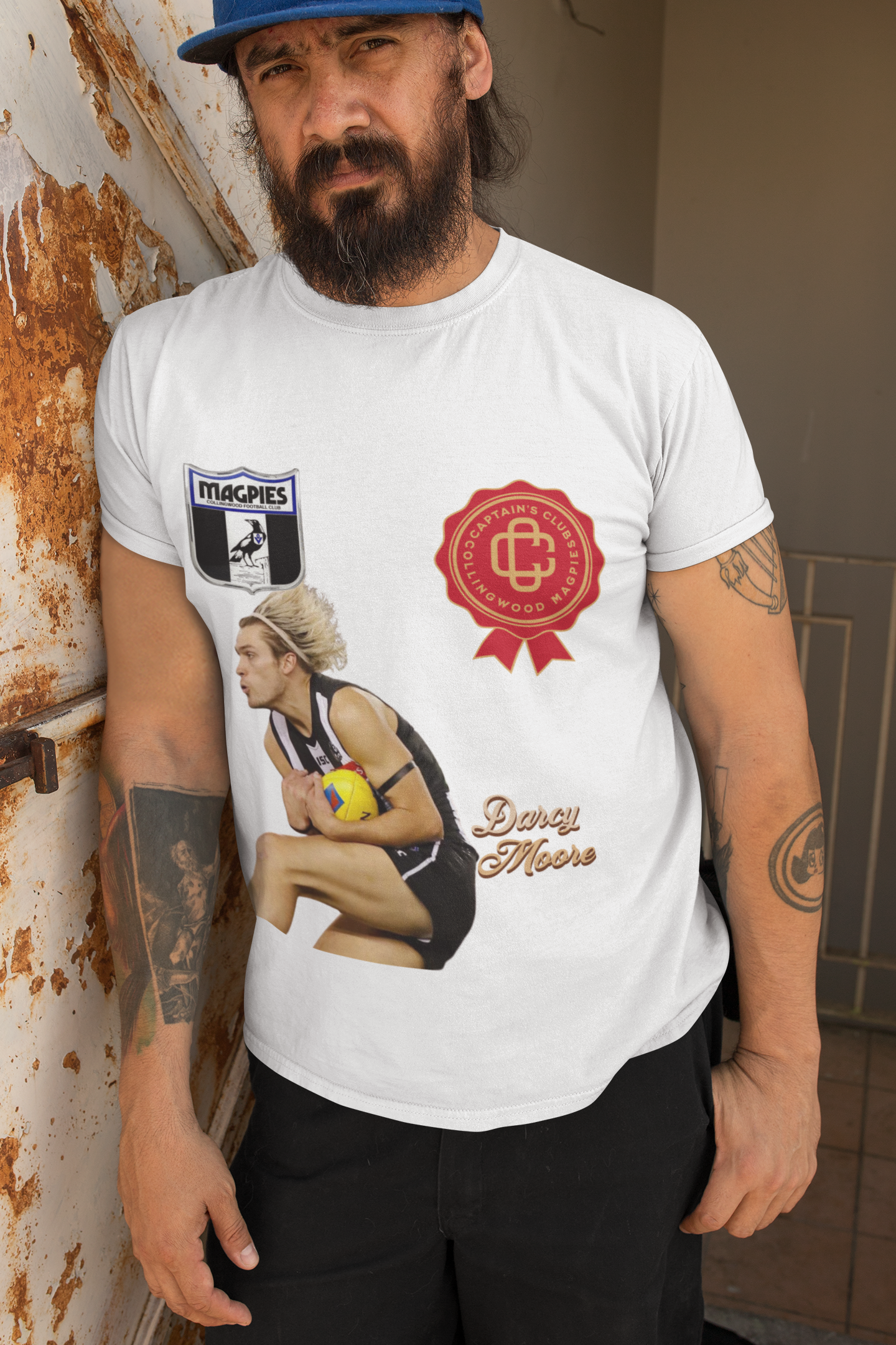 Darcy Moore Collingwood Magpies T-Shirt | AFL Captain's Graphic Tee