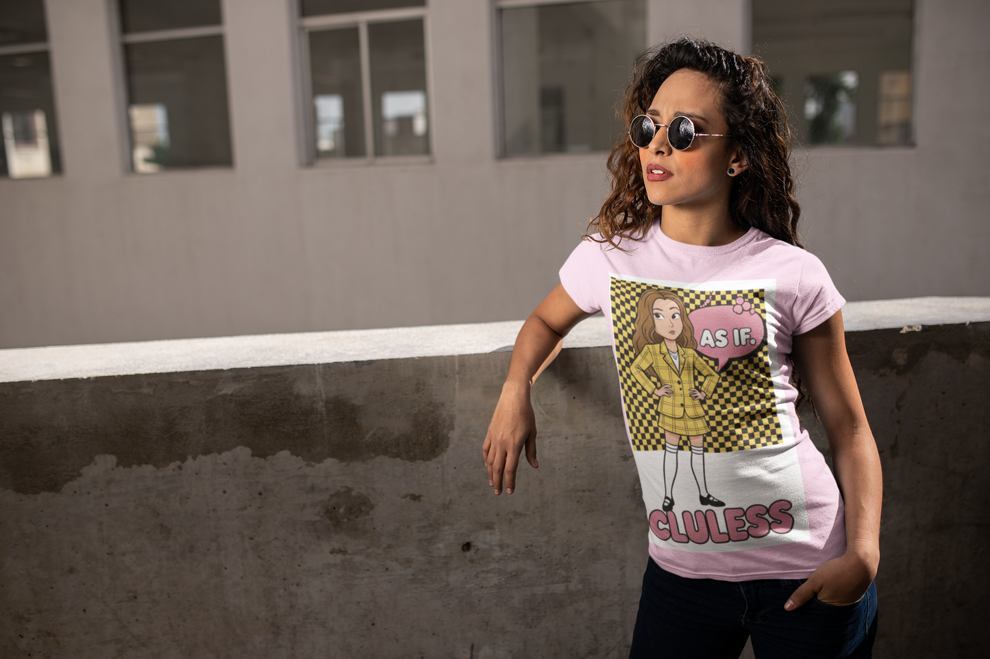 “AS IF” — 90s Preppy Plaid Tee (Clueless-Inspired)