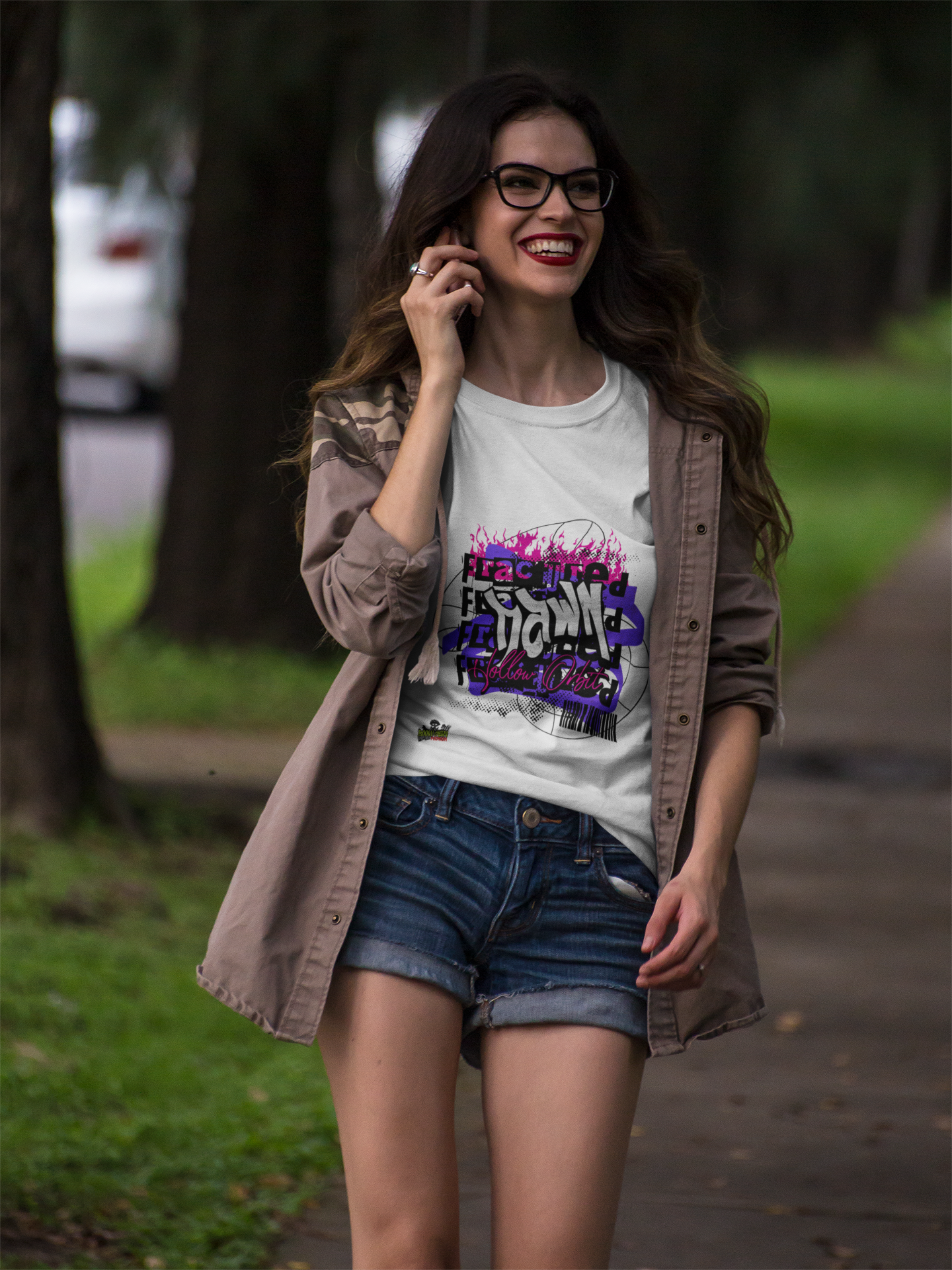 HOLLOW ORBIT Loud, layered typography meets neon grit — an experimental street tee that stops scrollers and sparks shares.