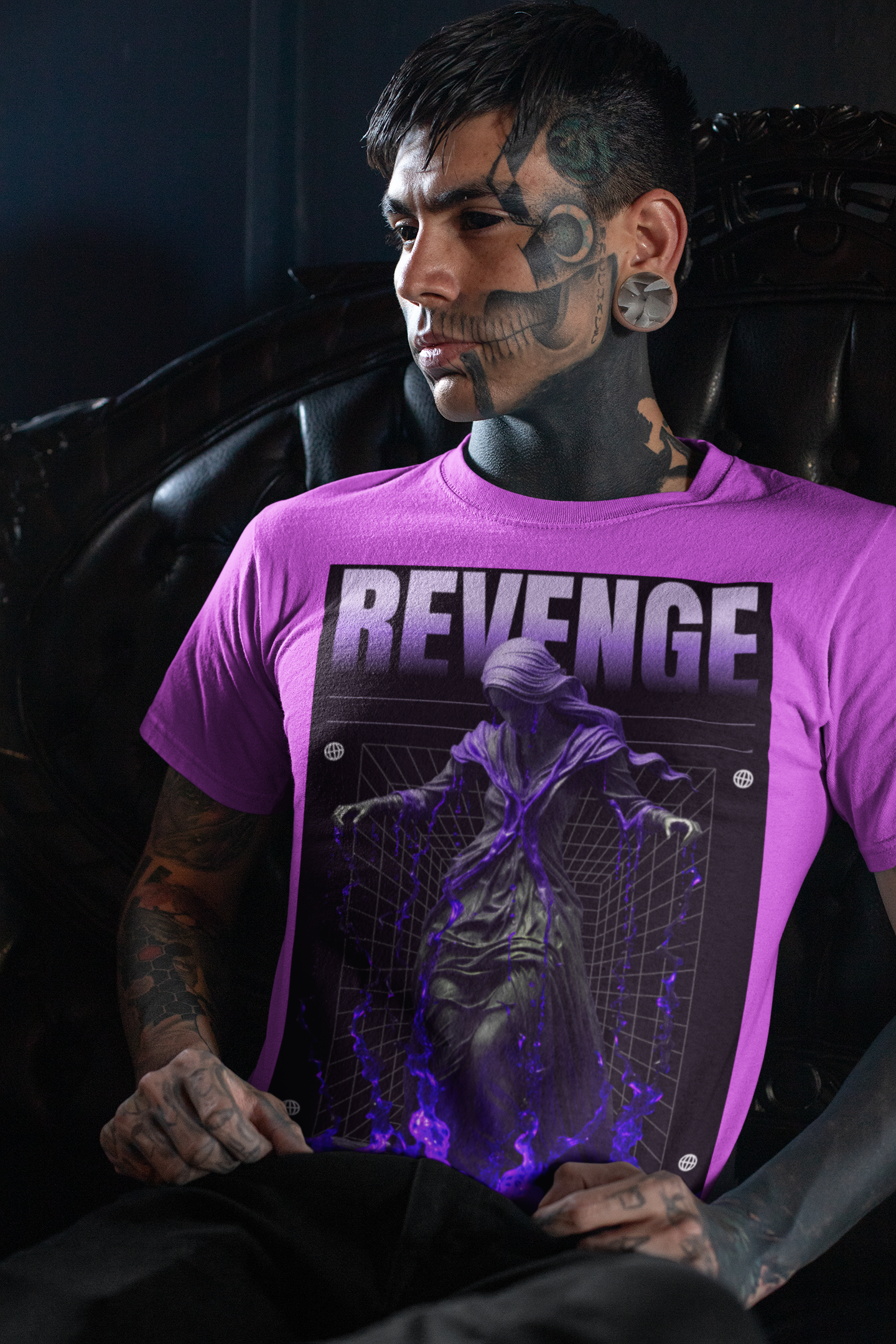 Cold marble. Dark intent. Wear the vengeance.
