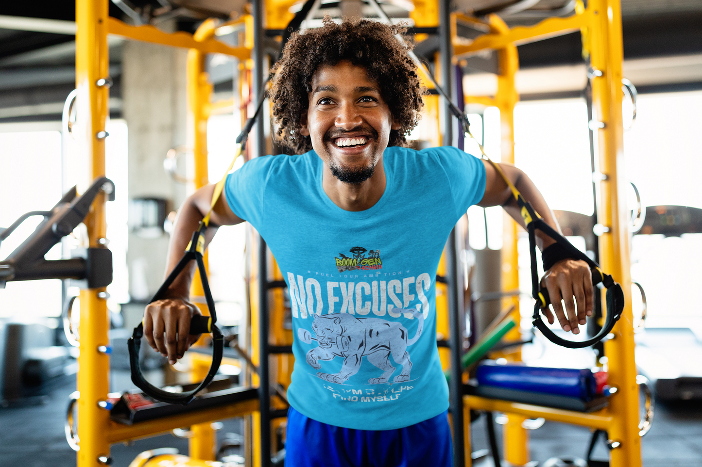 'No Excuses' Panther T-Shirt | Retro Gym Motivation & Fitness Tee