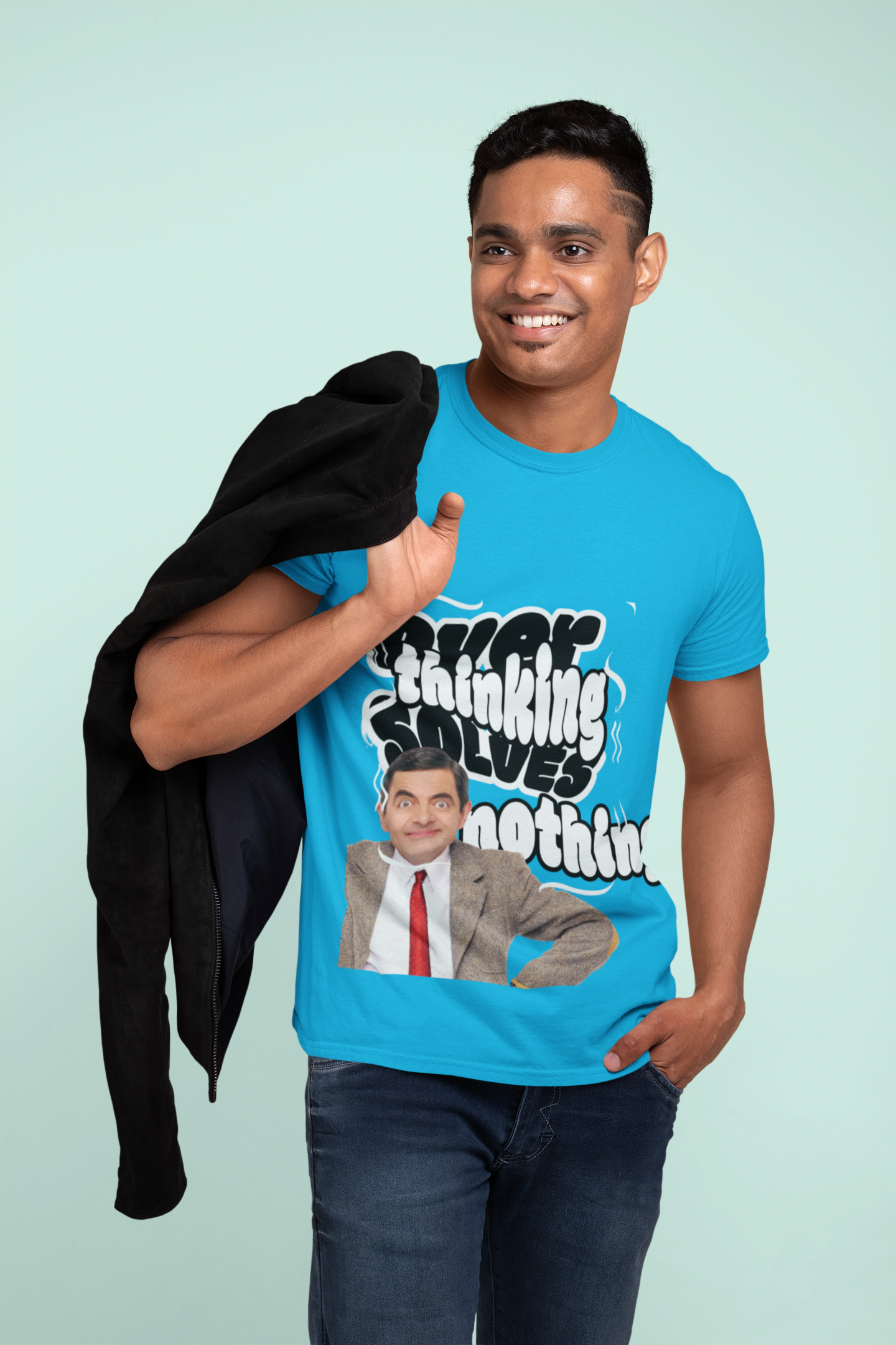 Classic Mr Quote Tee — "Overthinking Solves Nothing"